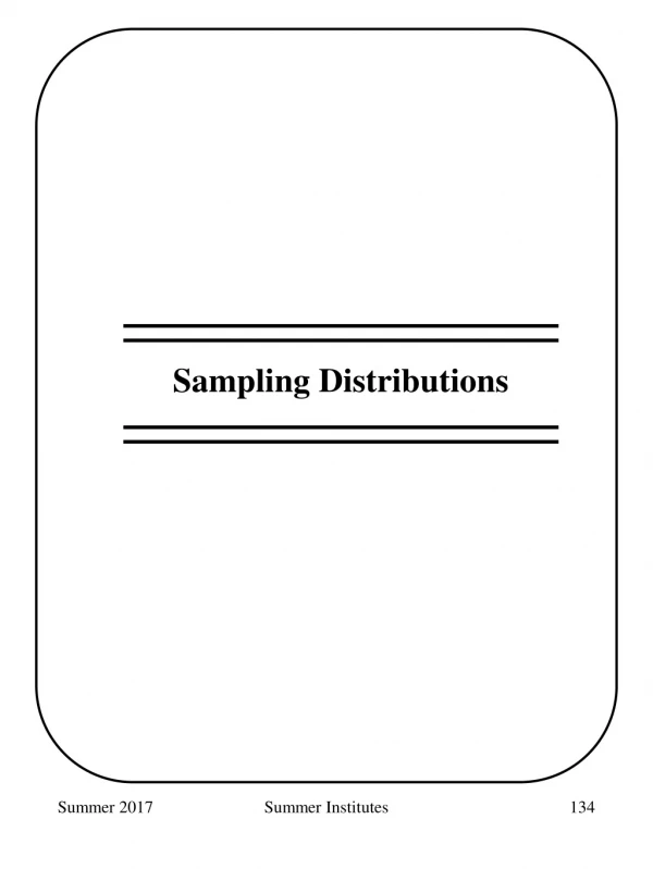 Sampling Distributions