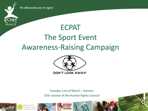ECPAT The Sport Event A wareness-Raising C ampaign