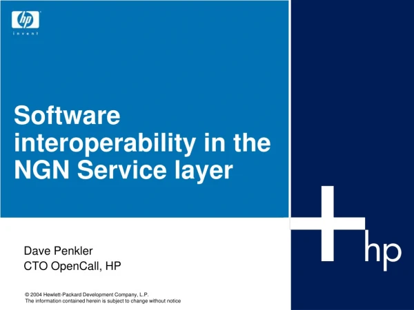 Software interoperability in the NGN Service layer