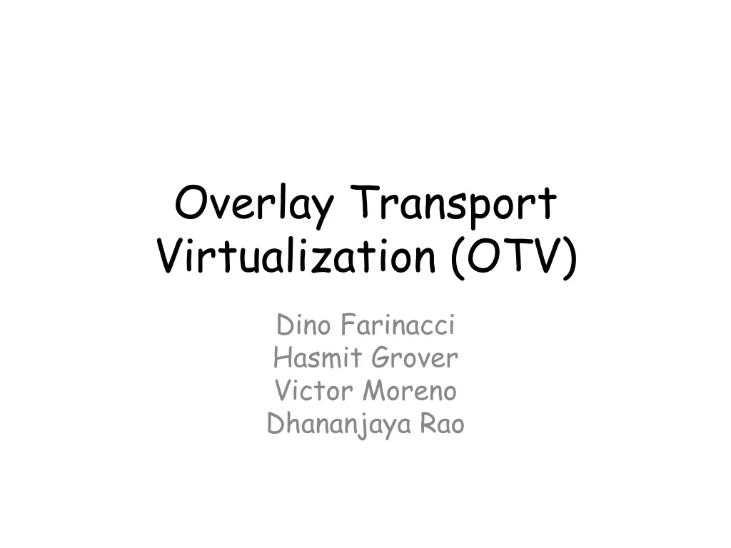 overlay transport virtualization otv