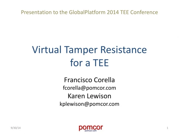 Virtual Tamper Resistance for a TEE