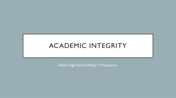 Academic Integrity