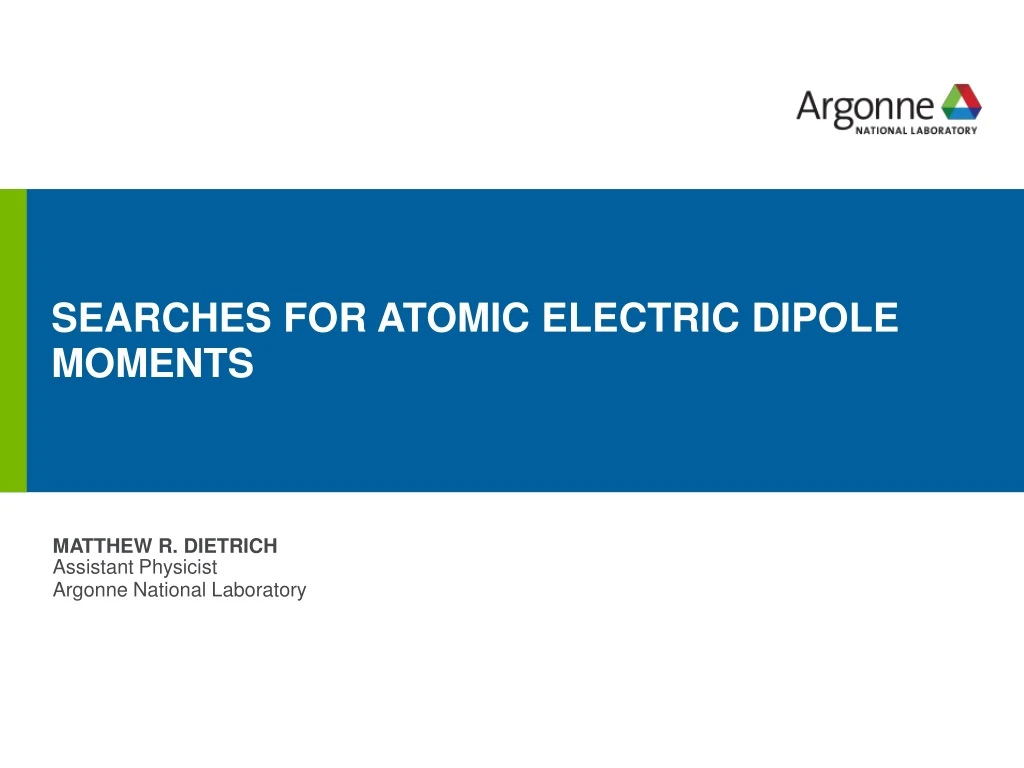 searches for atomic electric dipole moments