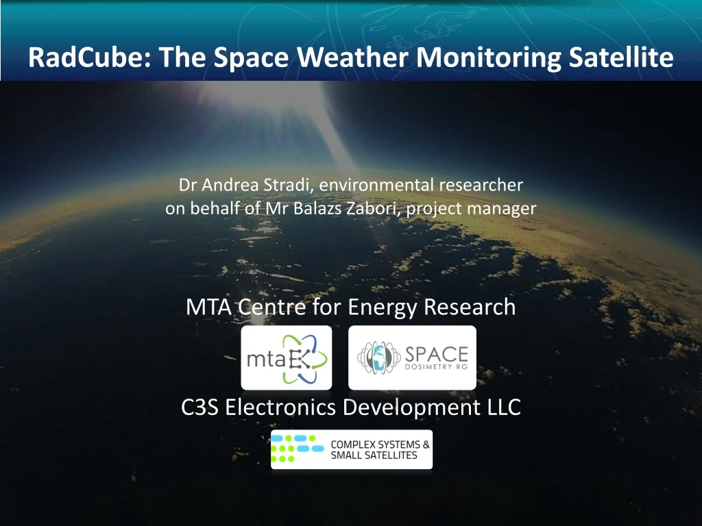 radcube the space weather monitoring satellite