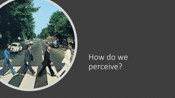 How do we perceive?