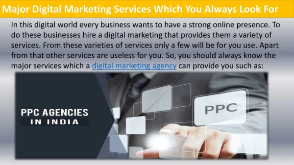 Major Digital Marketing Services Which You Always Look For