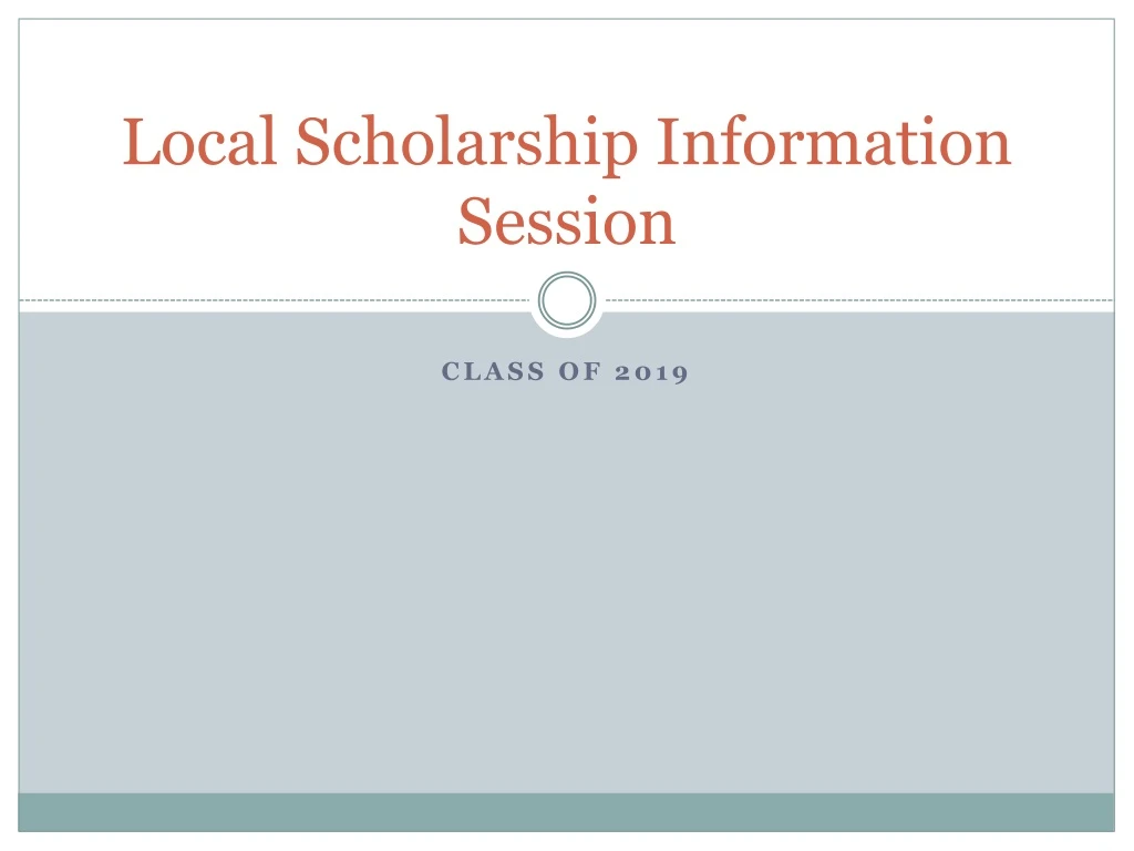 local scholarship information session