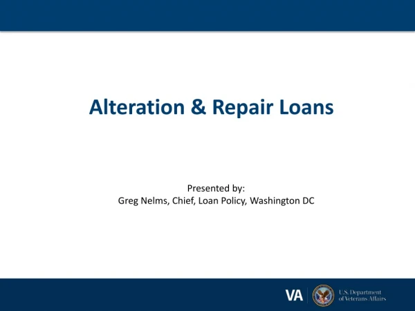 Alteration &amp; Repair Loans