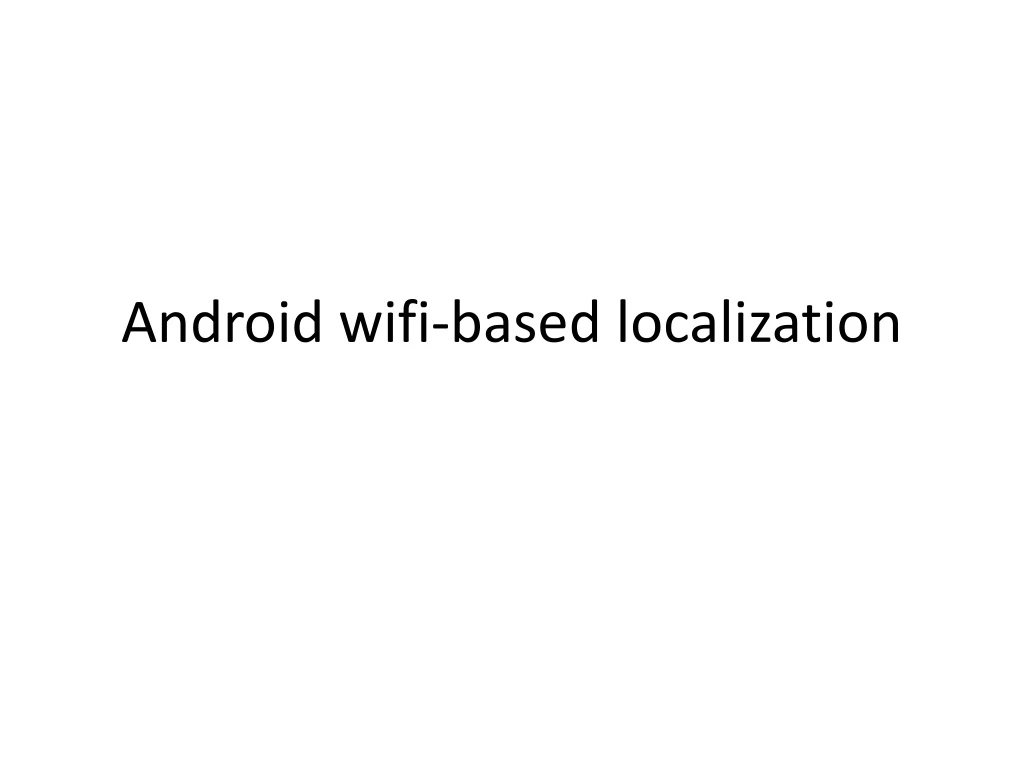 android wifi based localization