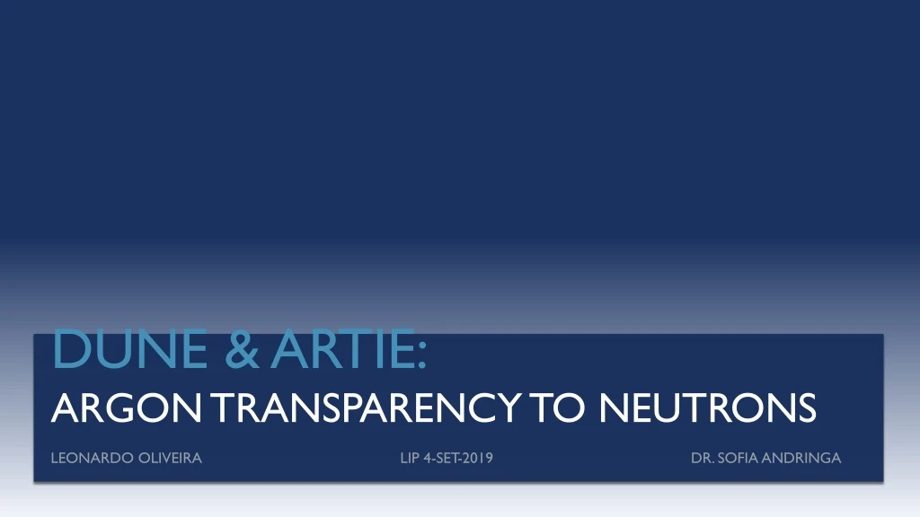dune artie argon transparency to neutrons
