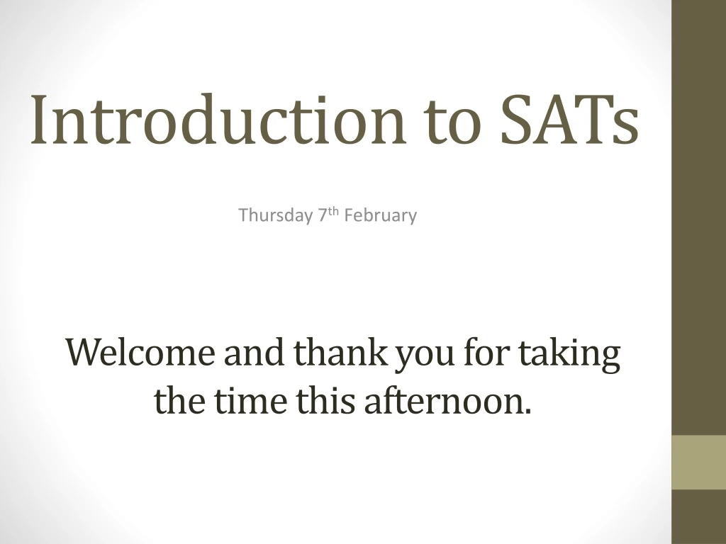 introduction to sats