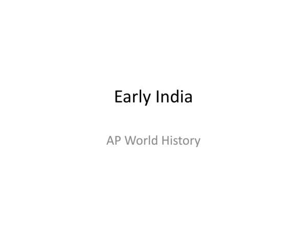 Early India