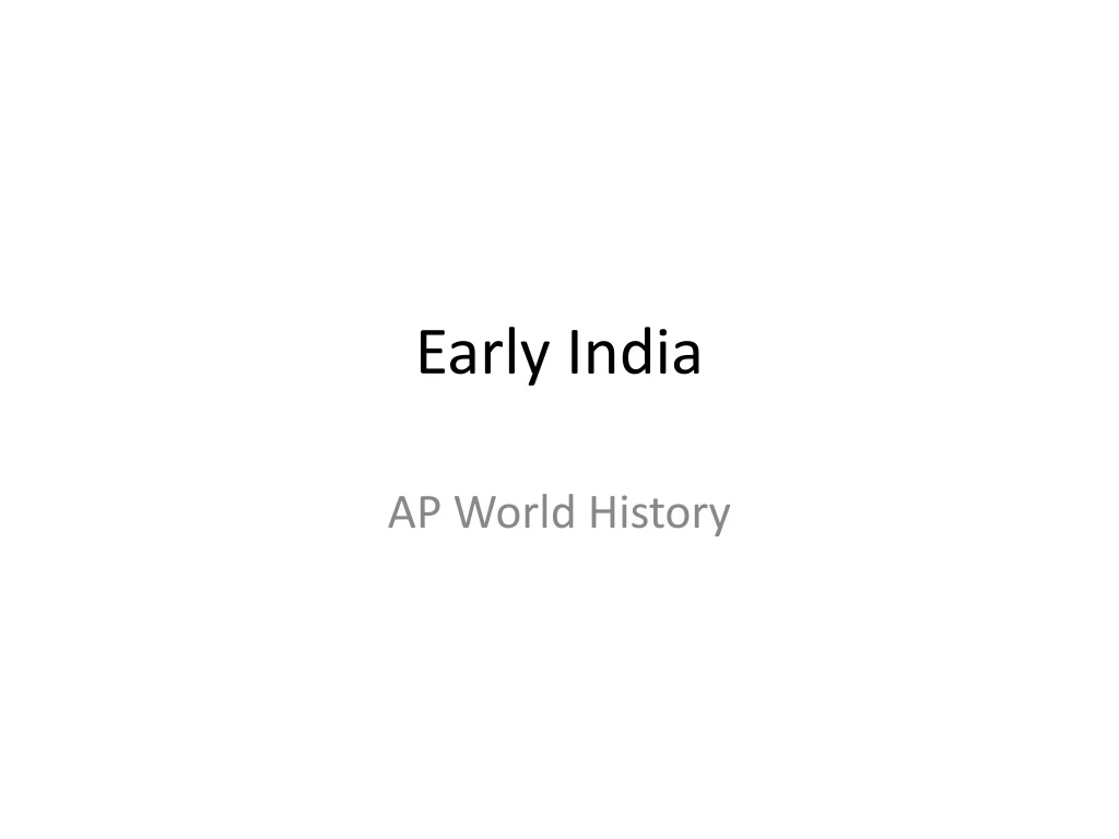 early india