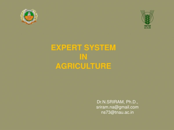 EXPERT SYSTEM IN AGRICULTURE