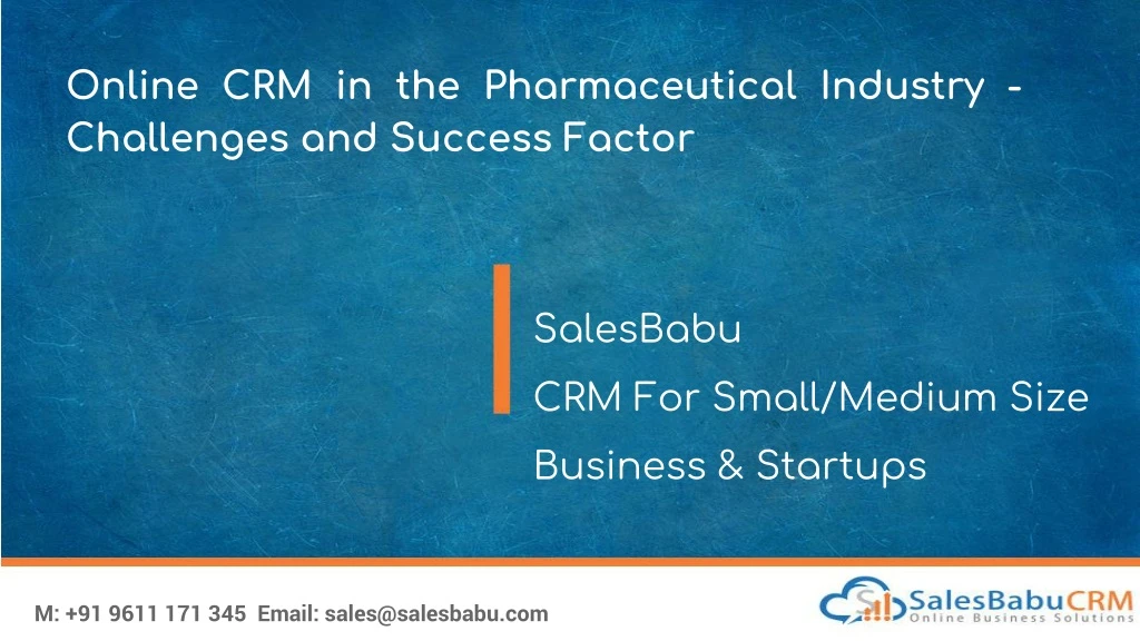 online crm in the pharmaceutical industry