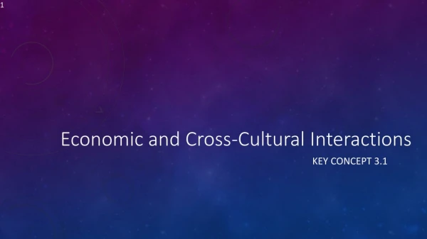 Economic and Cross-Cultural Interactions