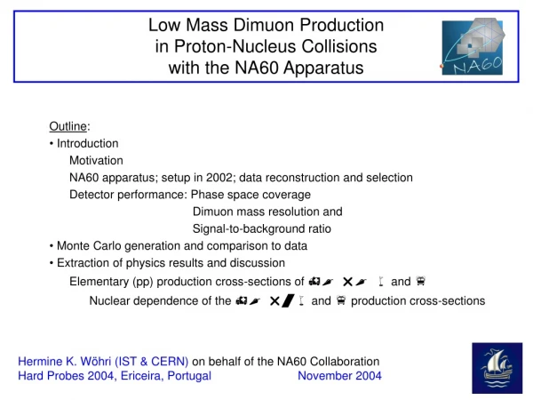 Low Mass Dimuon Production in Proton-Nucleus Collisions with the NA60 Apparatus