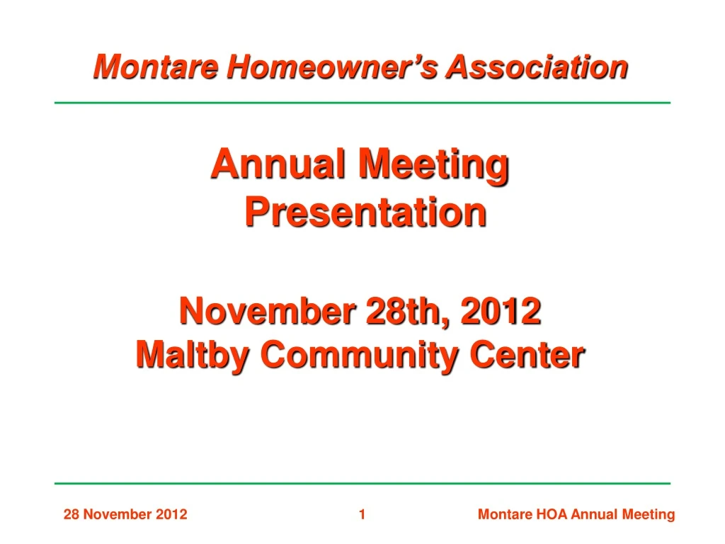 montare homeowner s association annual meeting
