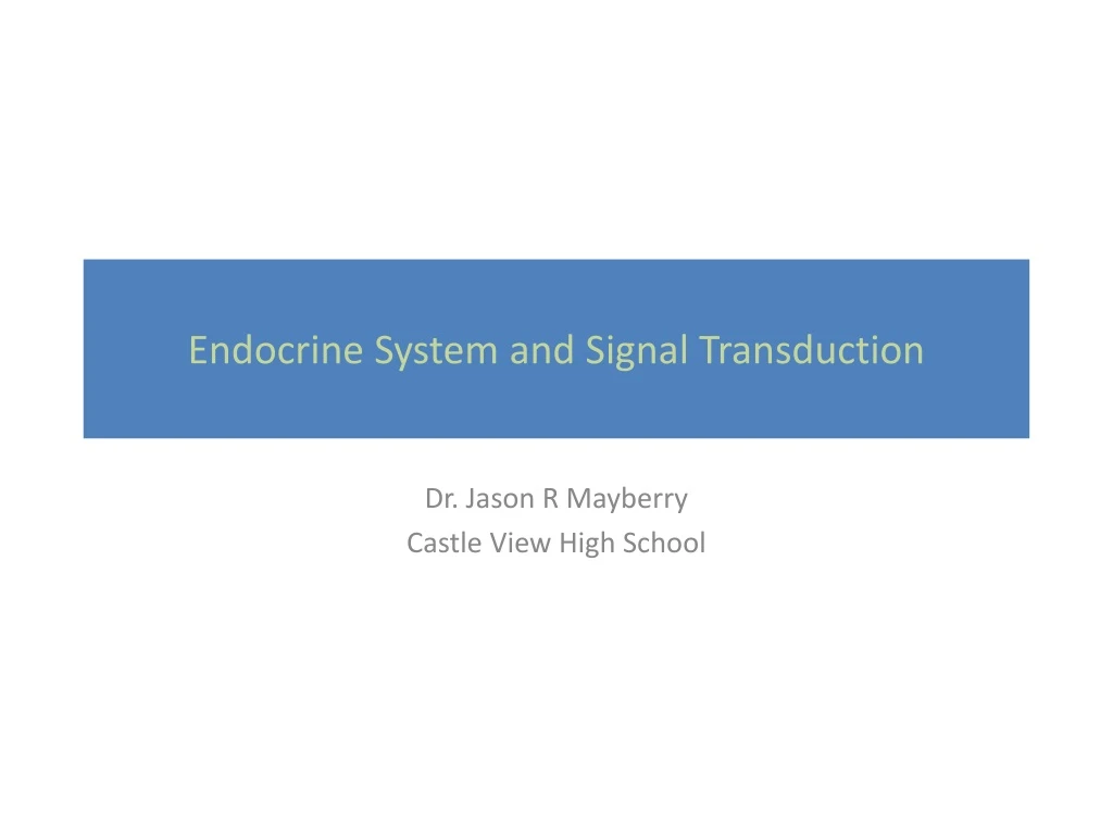 endocrine system and signal transduction