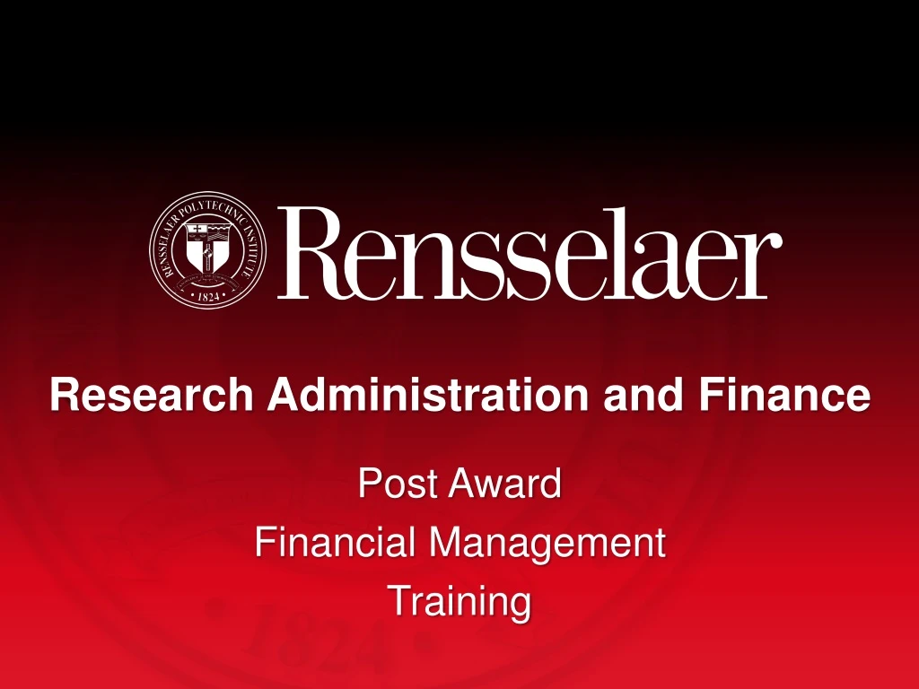 research administration and finance