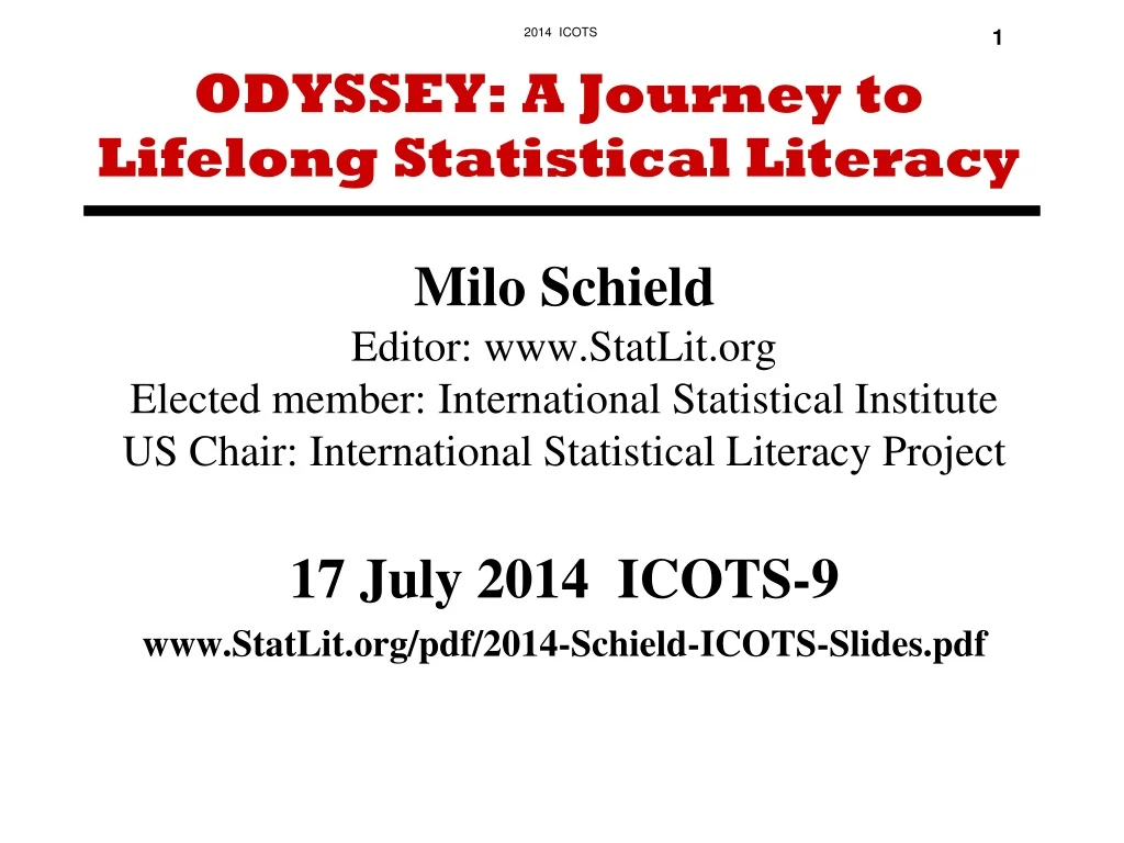 odyssey a journey to lifelong statistical literacy