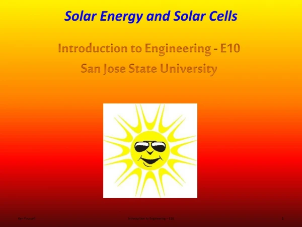 Solar Energy and Solar Cells