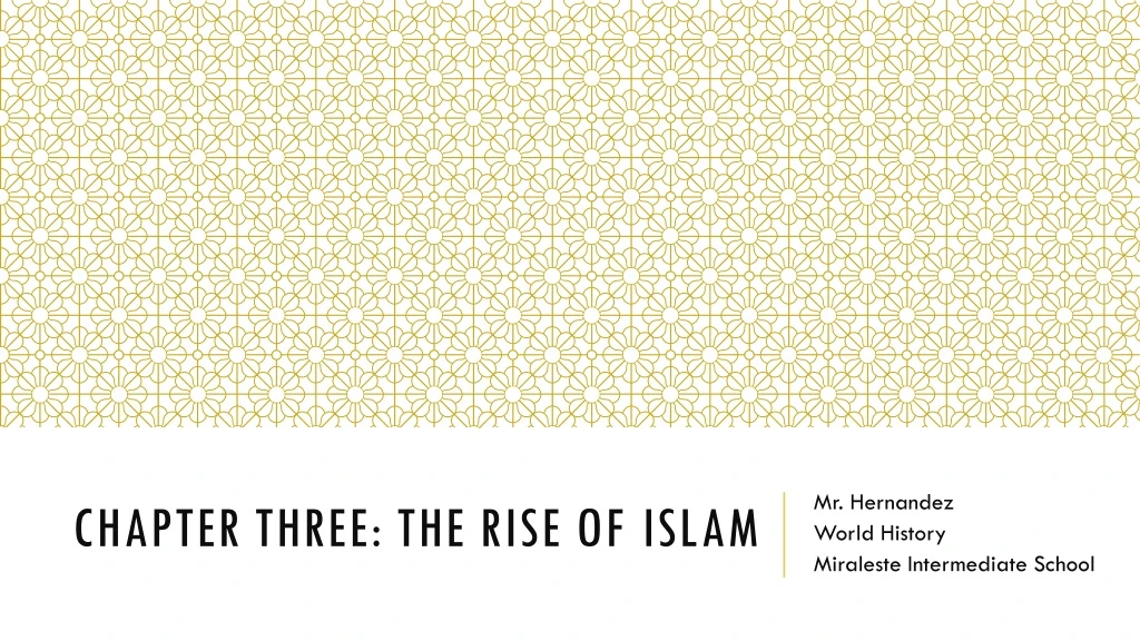 chapter three the rise of islam