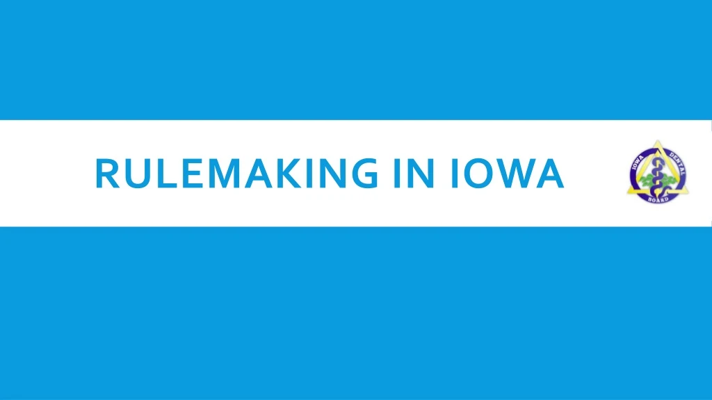 rulemaking in iowa