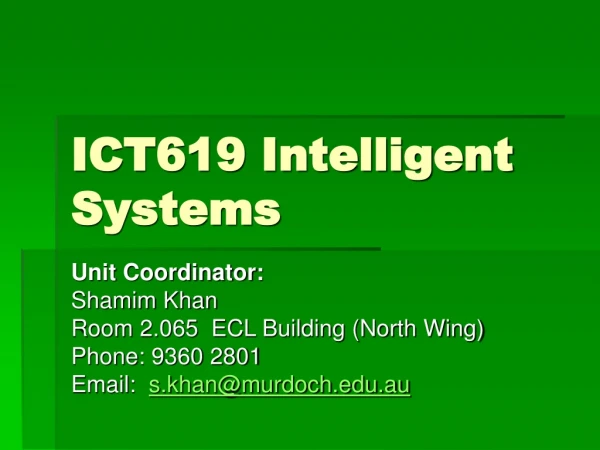 ICT619 Intelligent Systems