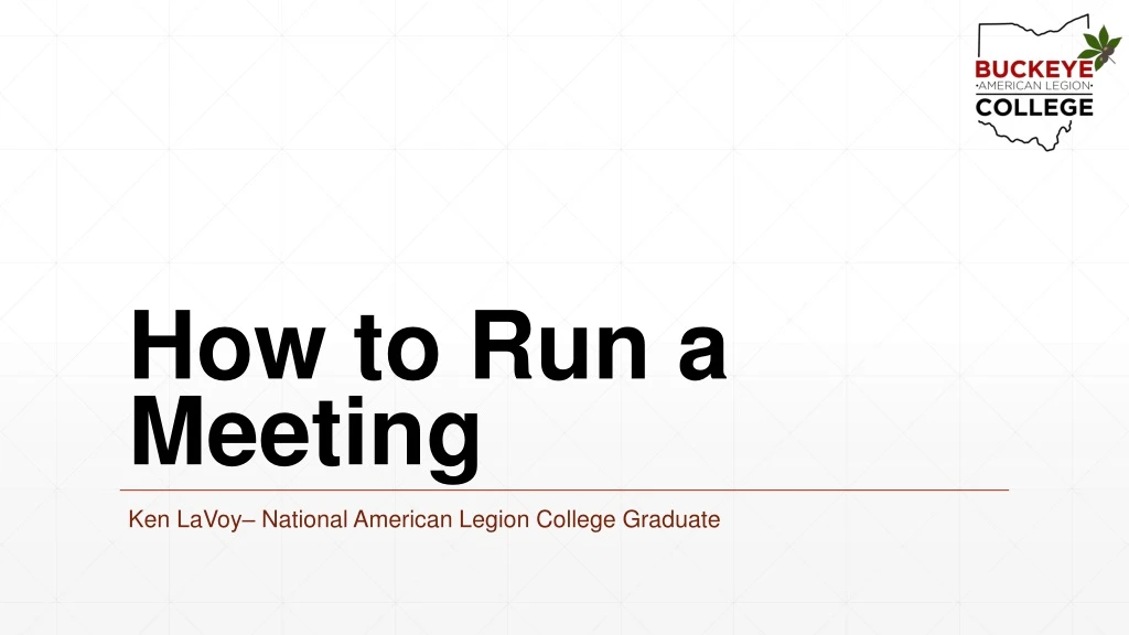 how to run a meeting