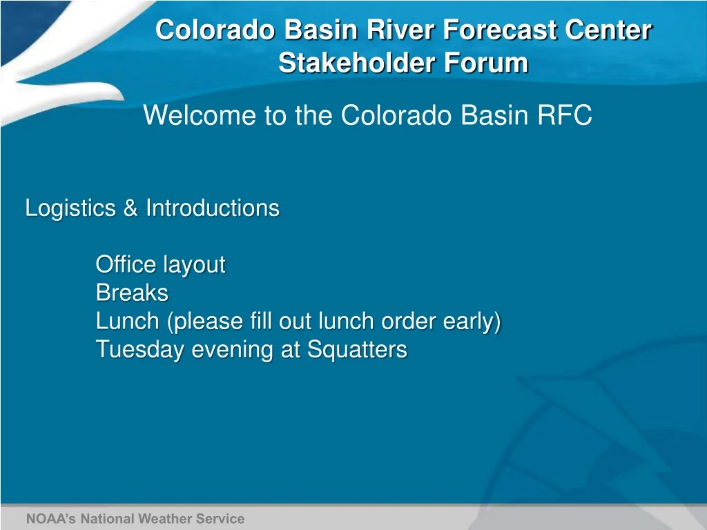 colorado basin river forecast center stakeholder