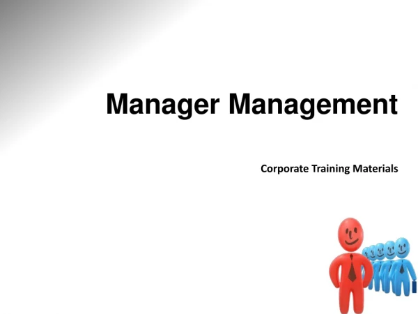 Manager Management Corporate Training Materials