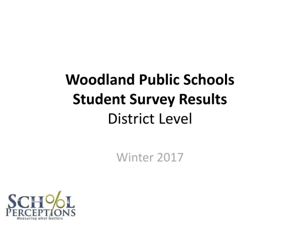 Woodland Public Schools Student Survey Results District Level