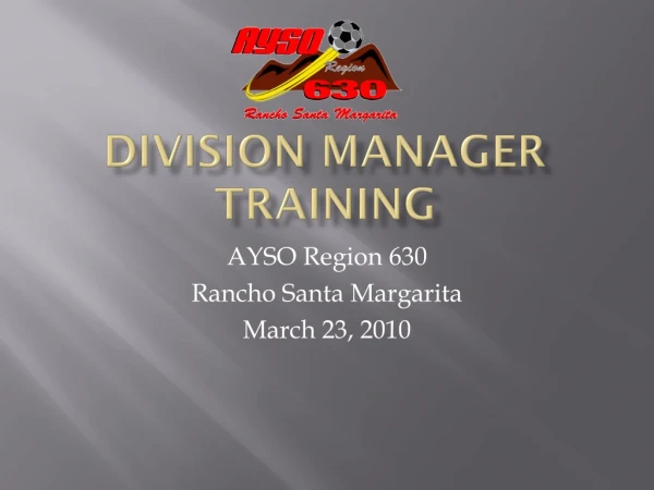 Division manager training