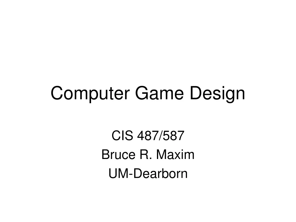 computer game design