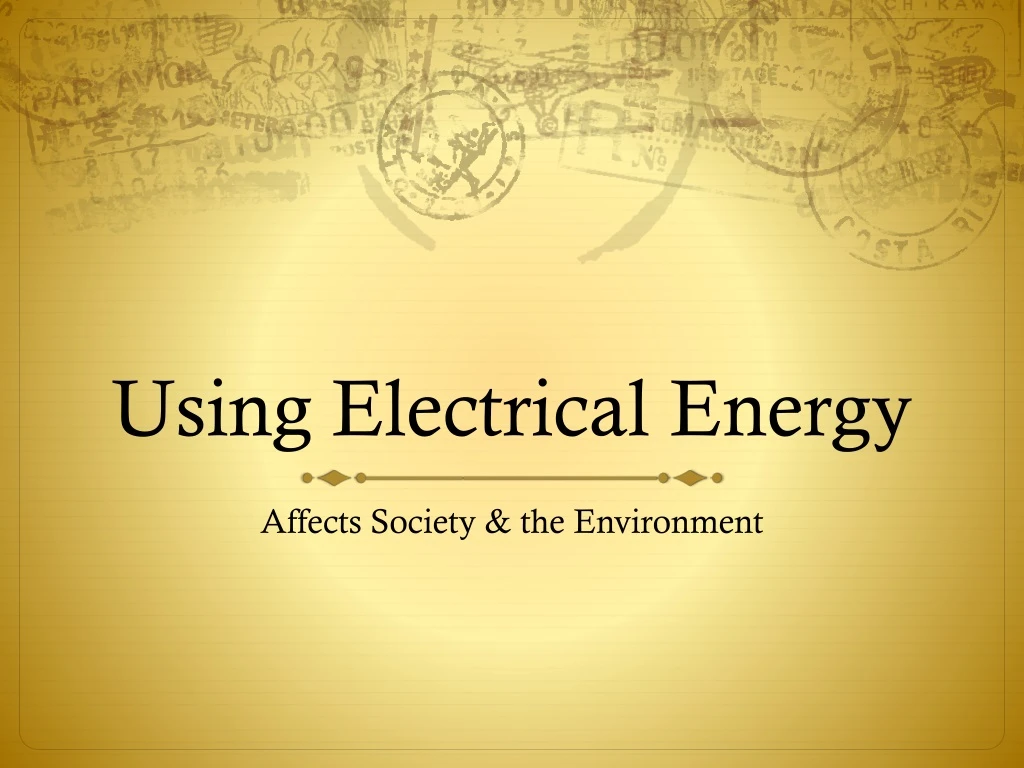 using electrical energy