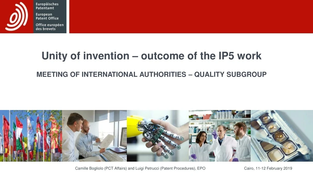 unity of invention outcome of the ip5 work meeting of international authorities quality subgroup