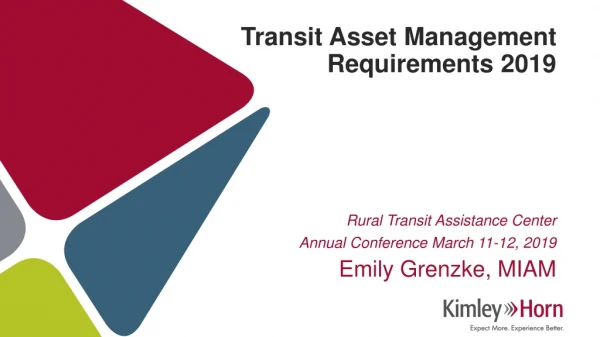 Transit Asset Management Requirements 2019