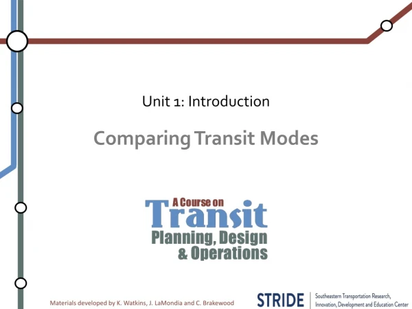 Comparing Transit Modes