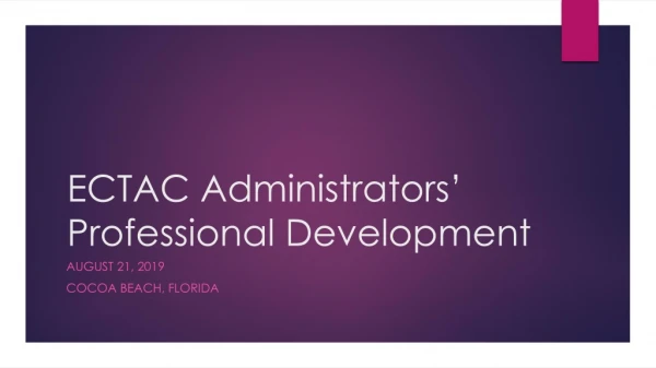 ECTAC Administrators’ Professional Development