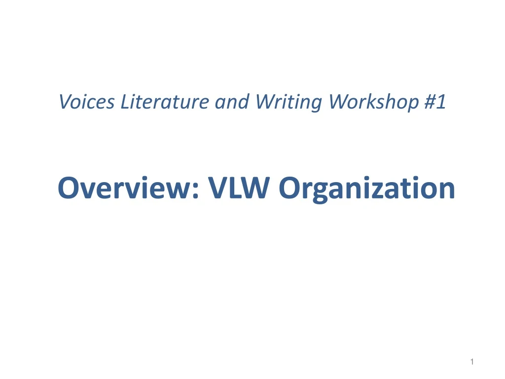 voices literature and writing workshop 1