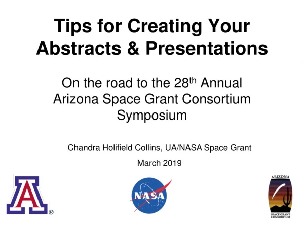 Tips for Creating Your Abstracts &amp; Presentations