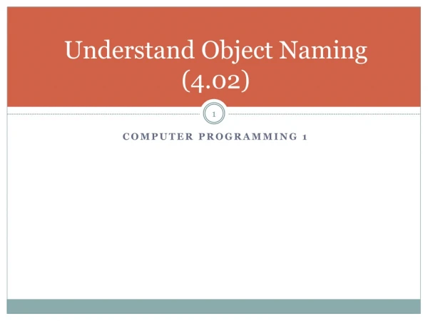 Understand Object Naming ( 4.02)