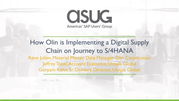 How Olin is Implementing a Digital Supply Chain on Journey to S/4HANA