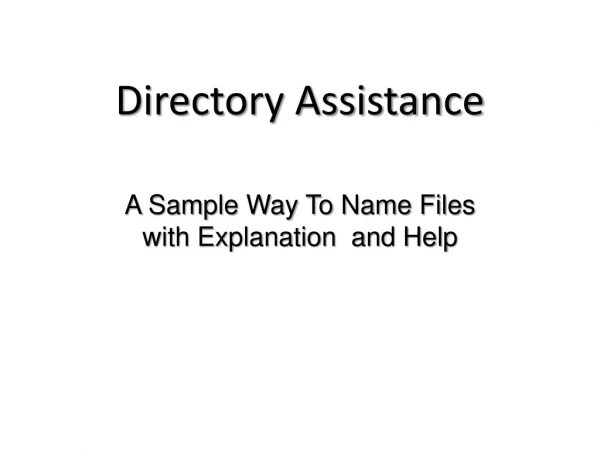 Directory Assistance