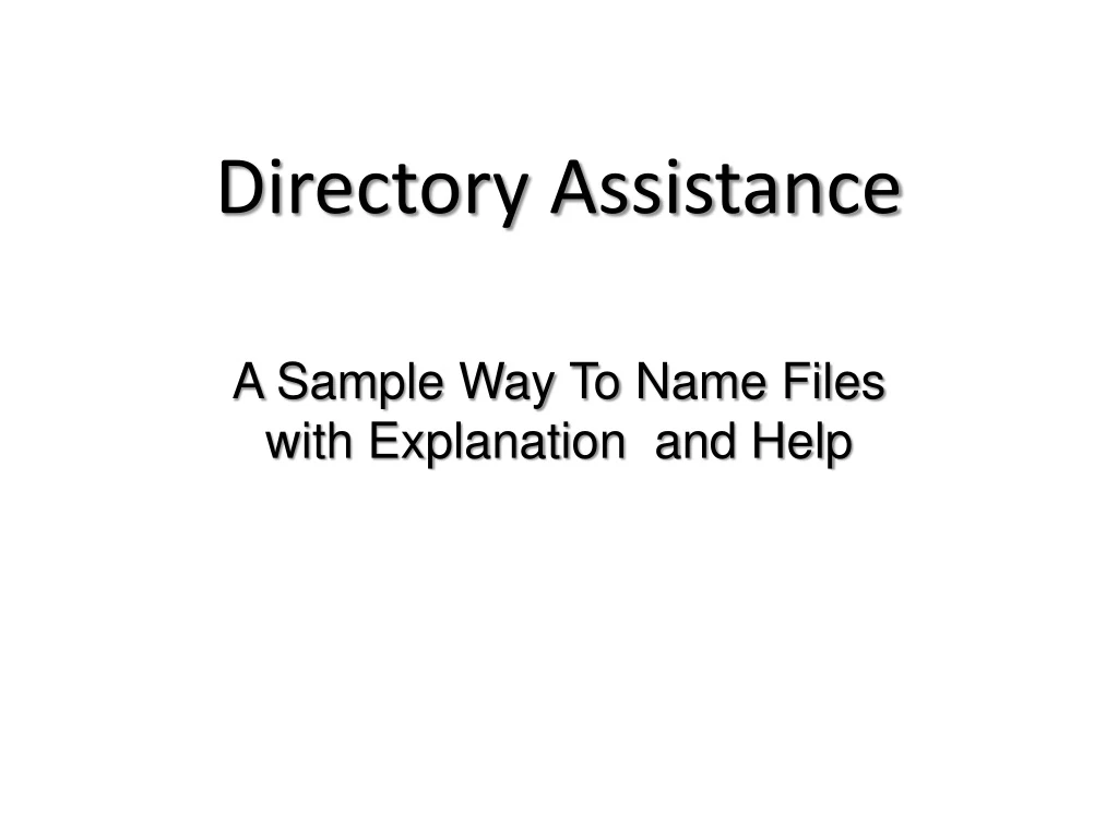 directory assistance