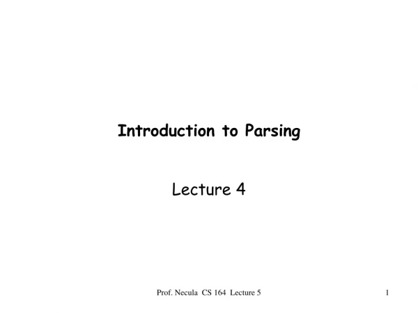 Introduction to Parsing