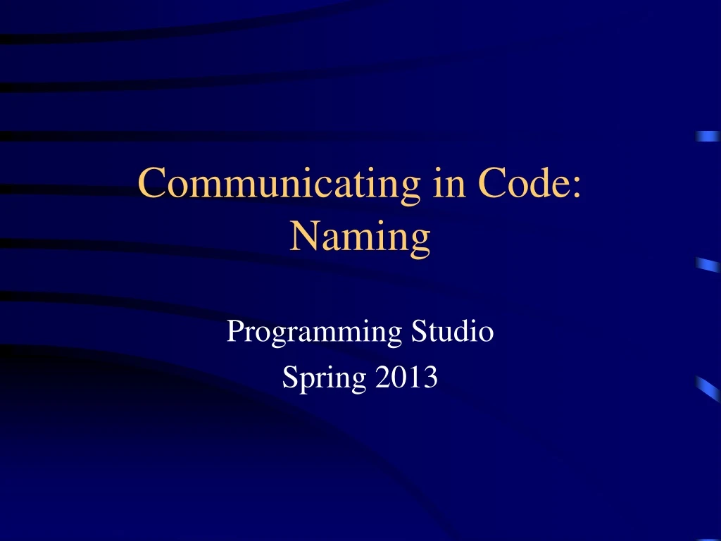 communicating in code naming