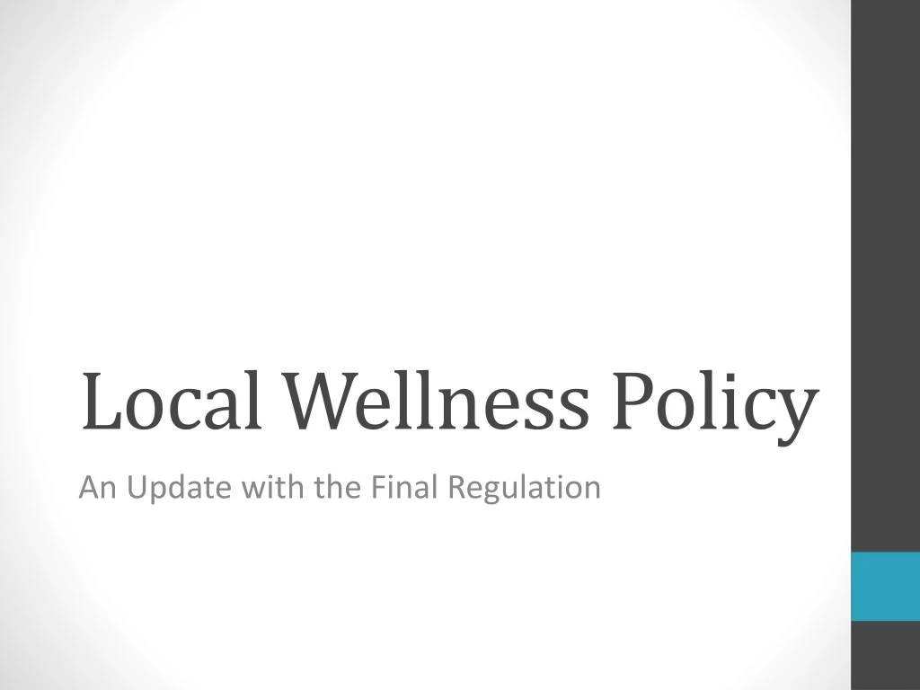 local wellness policy