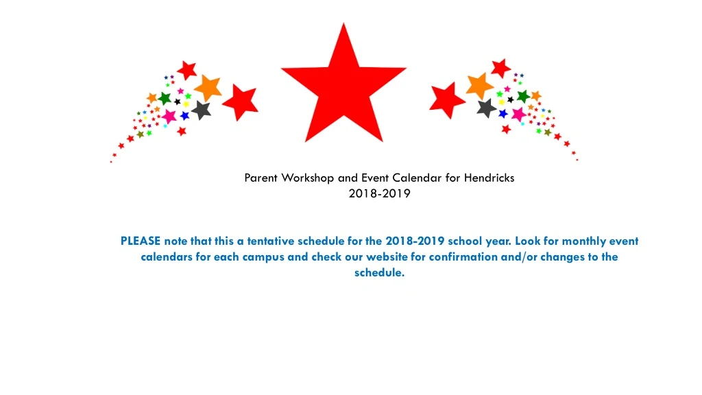 parent workshop and event calendar for hendricks